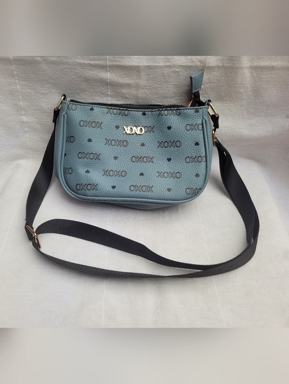 XOXO Blue Crossbody Bag with Signature Logo